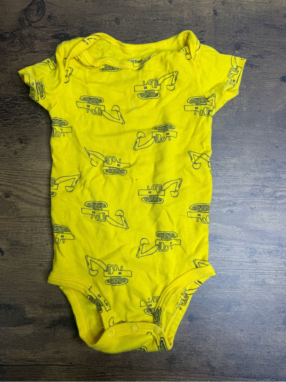 ⭐️5 for $20⭐️ Carter's Yellow Excavator Print Baby One-Piece Bodysuit 9M